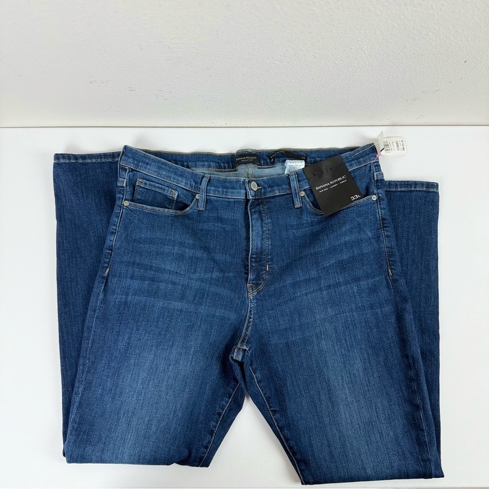 NEW Banana Republic Women Blue Straight Jeans Classic Fit
